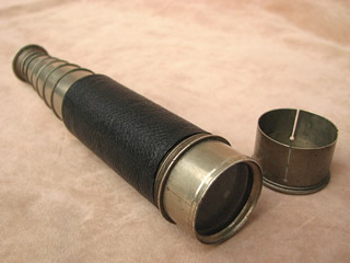 Victorian six draw pocket telescope signed  'Beringer & Schwerer, Jewellers, Falmouth'